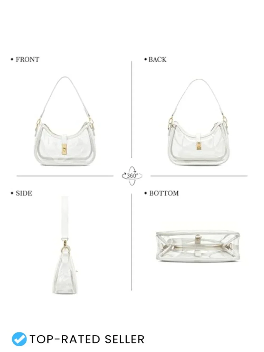 Cute Hobo Handbag Vegan Leather PU Clutch Purse Shoulder Crossbody Bag